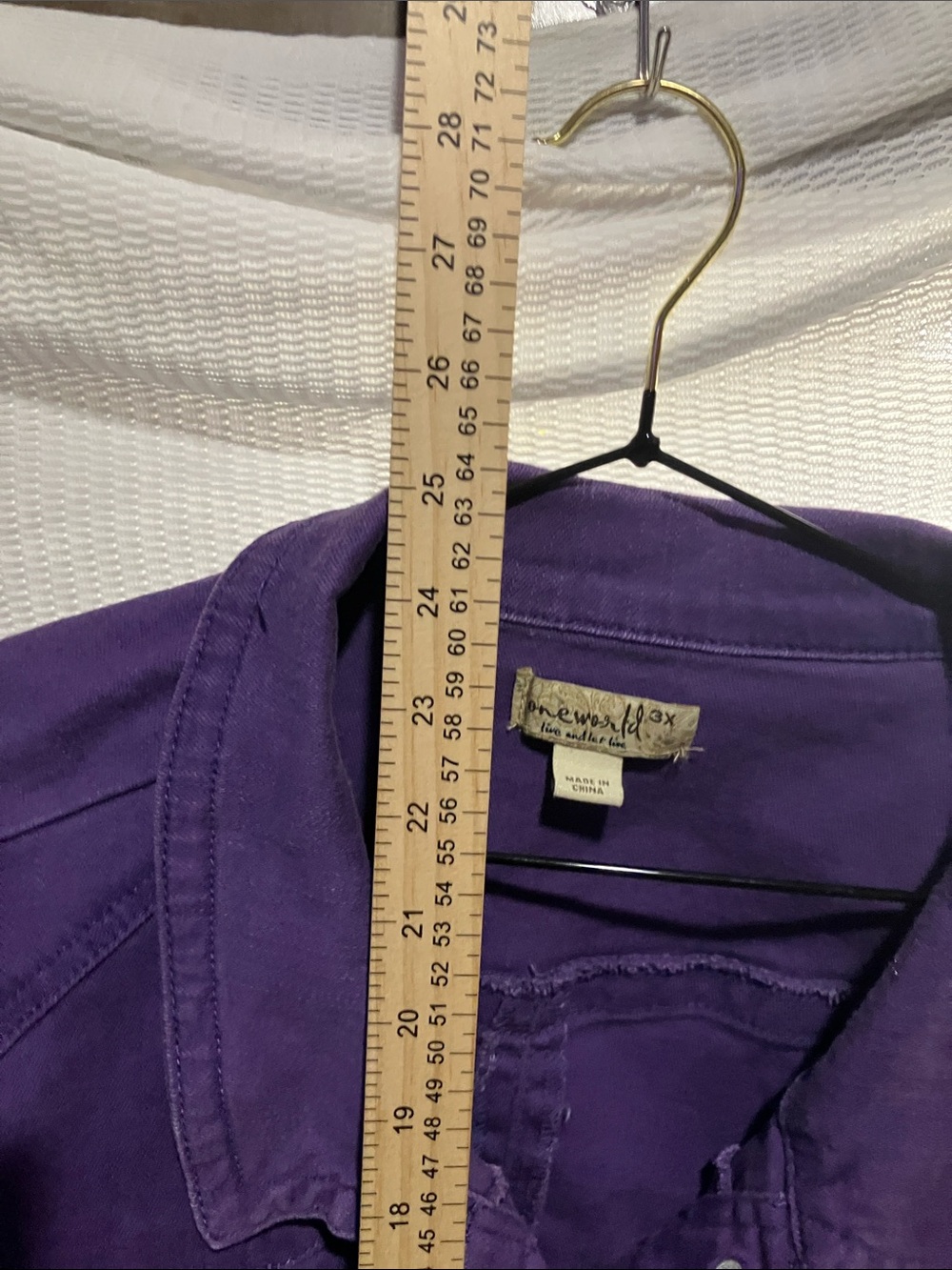 One world purple, jean jacket 3X - Picture 6 of 9